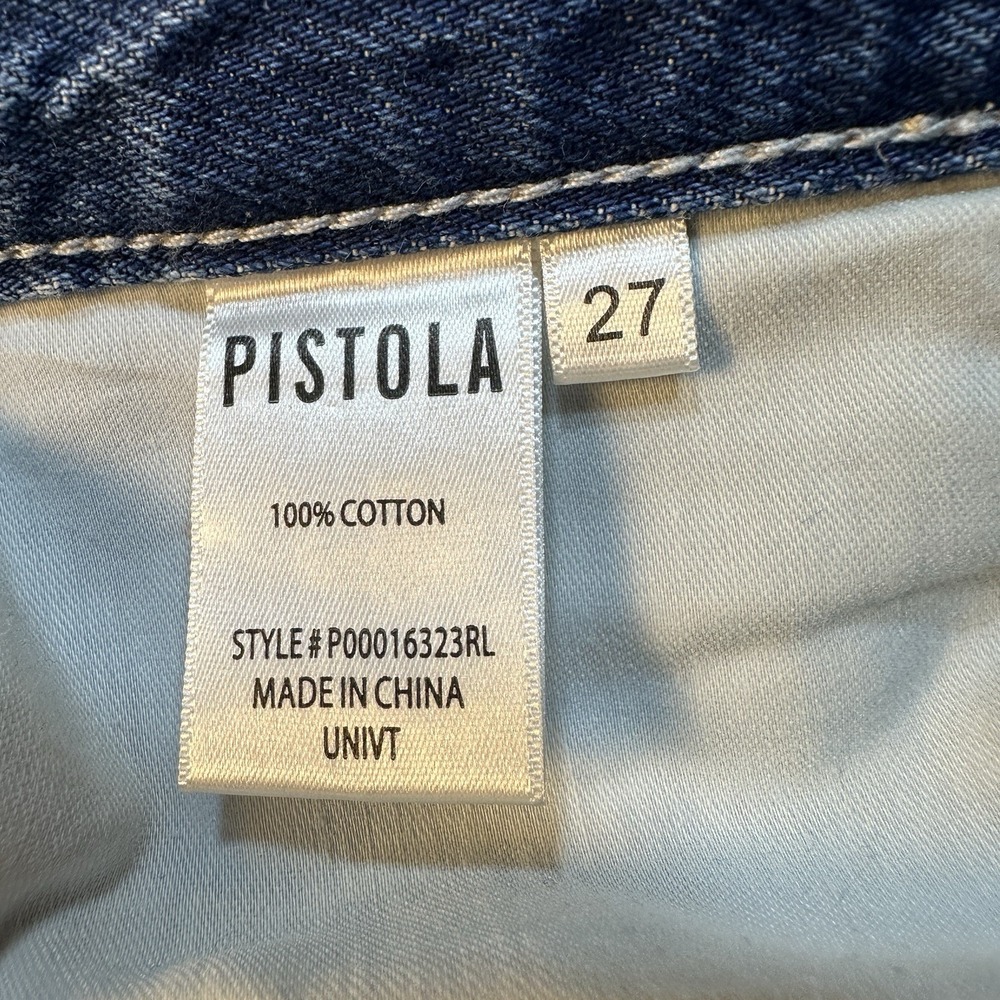Pistola Cassie Super High Rise Straight Crop University Button Fly Size 27 - Picture 6 of 11